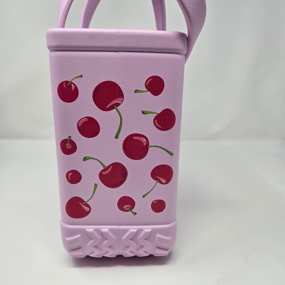 Bogg Bag Bitty Tote Small Pink Cherry New Waterproof Washable Beach 11"x8.5"x4.5 - Picture 4 of 8